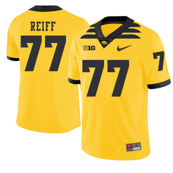 2019 Men #77 Riley Reiff Iowa Hawkeyes College Football Alternate Jerseys Sale-Gold